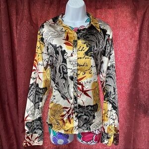 Jennifer Lloyd Retro Vintage Button Up Blouse